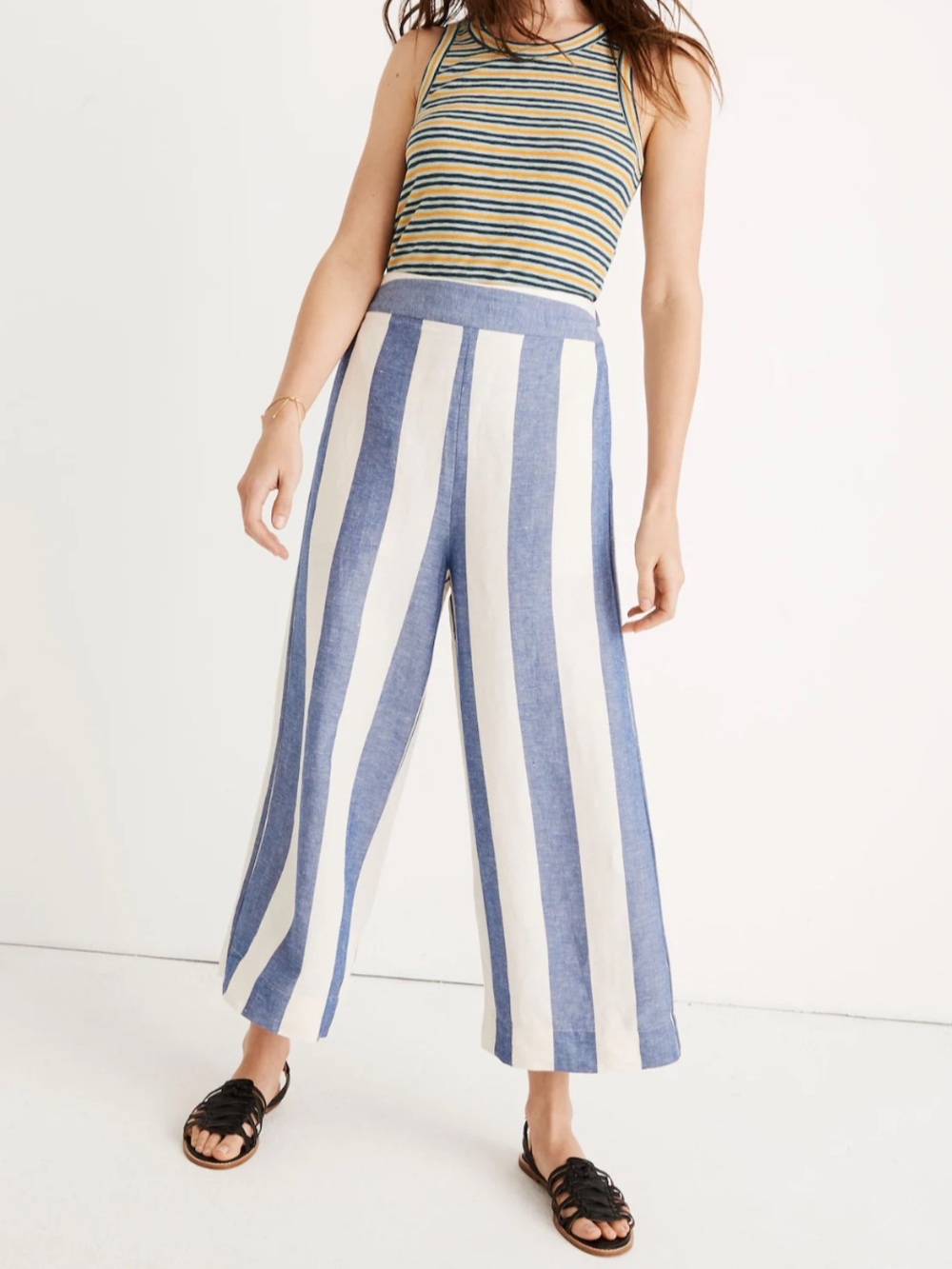 Madewell Huston Pull-On Crop Pants in Stripe